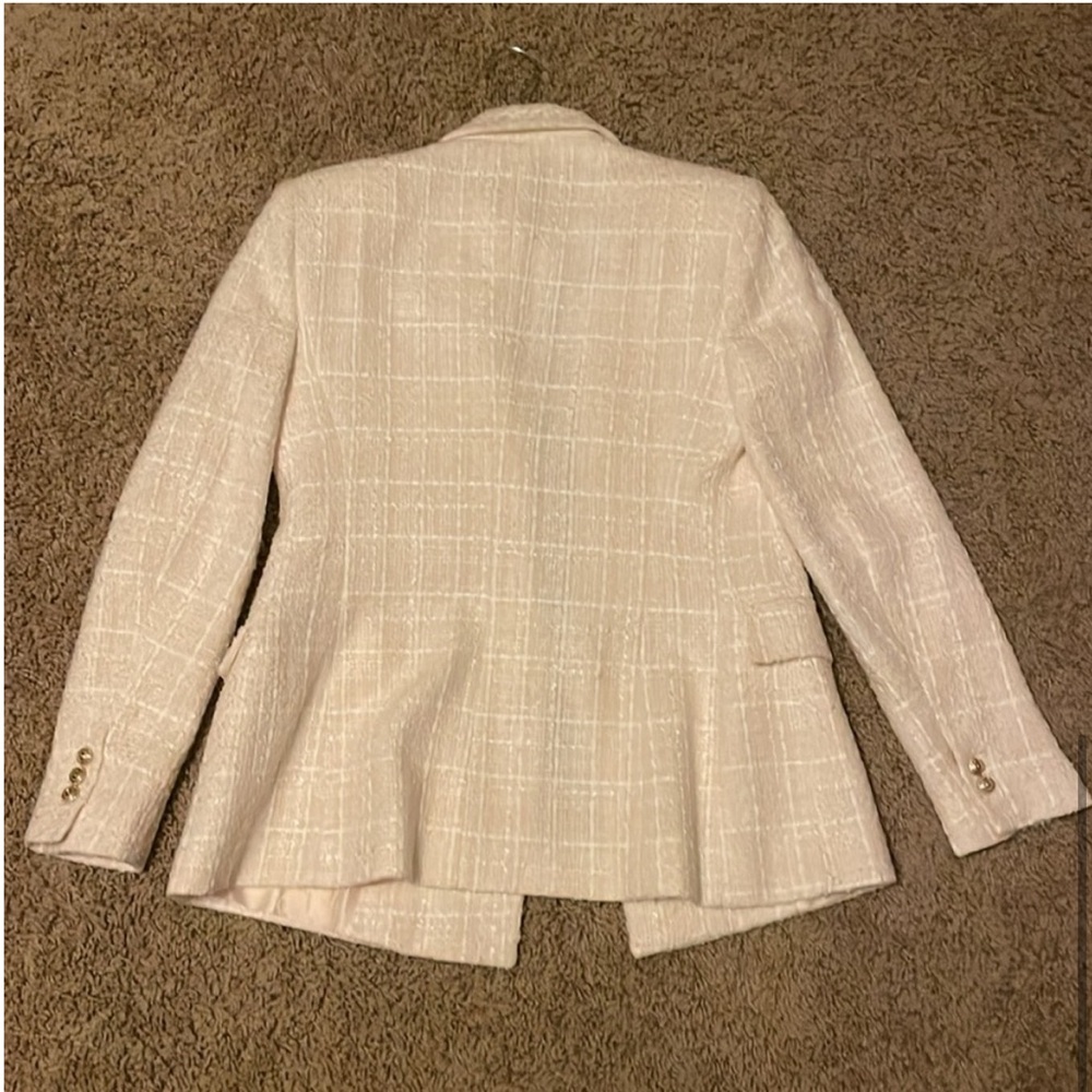 ZARA double breasted textured tweed jacket NWT size small - Picture 7 of 9